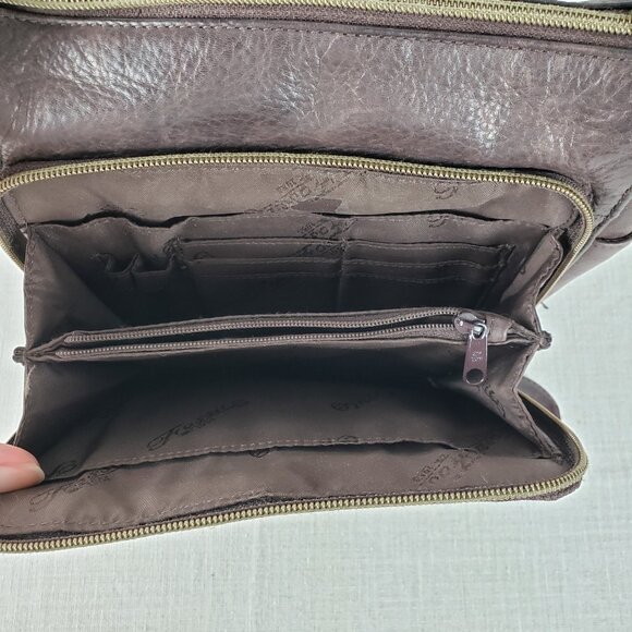 Fossil Brown Leather Crossbody Purse Organizer Vintage Bag Adjustable Strap - Picture 3 of 11